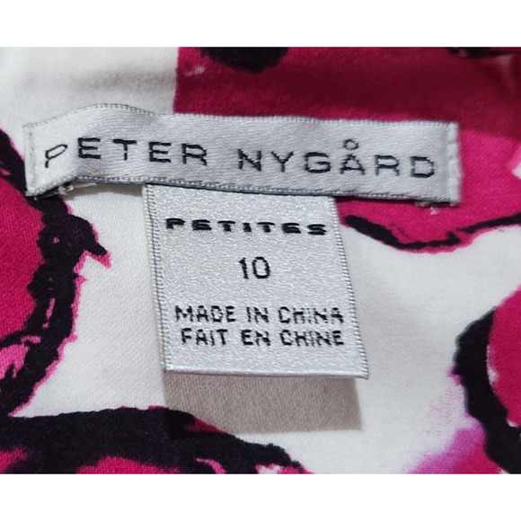 Peter Nygard women's dress size 10 floral pink black white - Picture 5 of 6